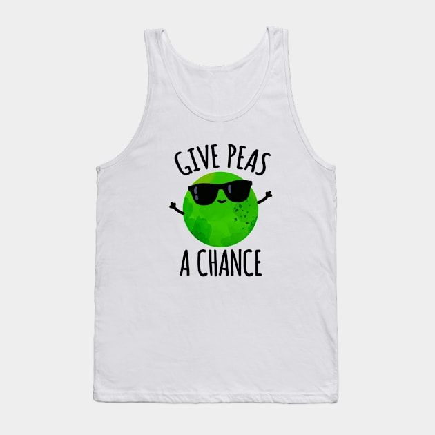 Give Peas A Chance Cute Positive Pea Pun Tank Top by punnybone